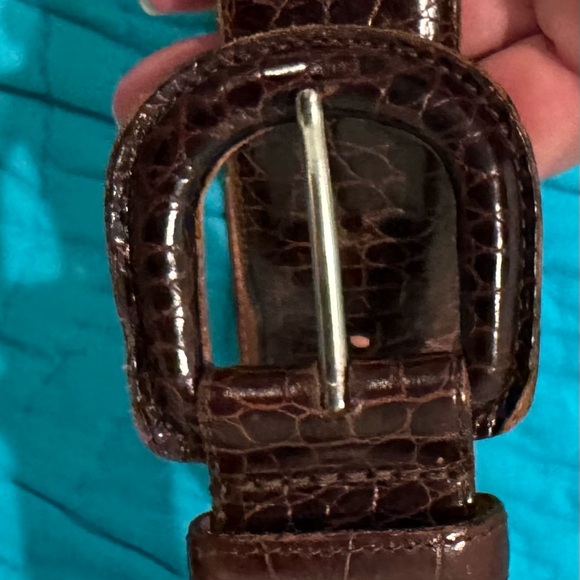 Vintage Ralph  Lauren brown women’s  belt ,size small 30” W reptile embossed. - Picture 7 of 15